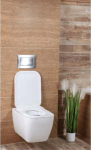 Toilette suspendue à un mur